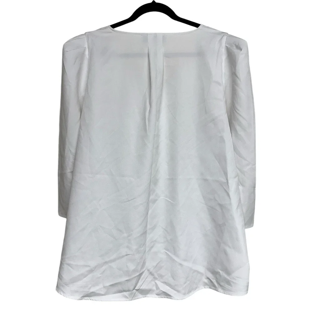 Tuckernuck‎ Tetley Blouse Puff Sleeve Flowy Top Career Casual White Women's XXL